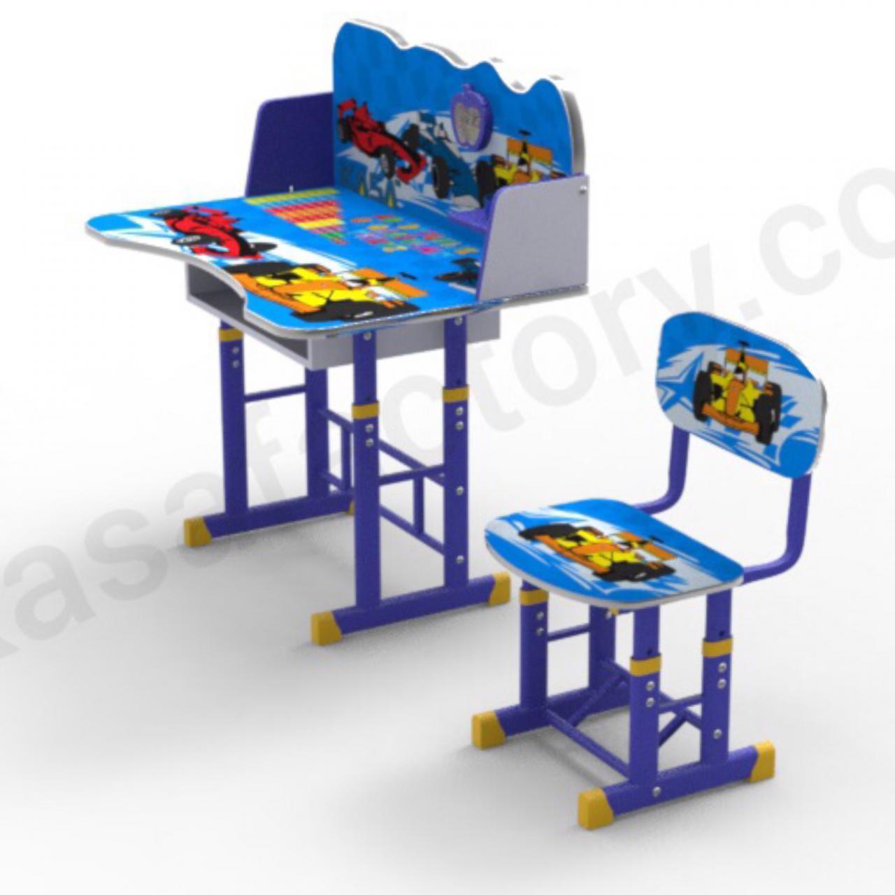 2 PCS Kids Table & Chairs Set Children Activity Play Study Desk Work Learning