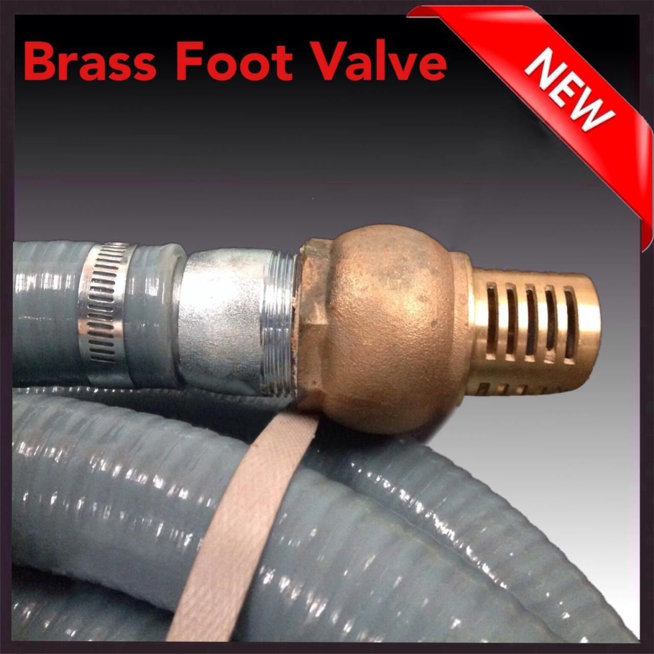 KASA Genuine Fire Suction Water 10m Log 2.0" Hose with Cam Lock Brass Foot Valve