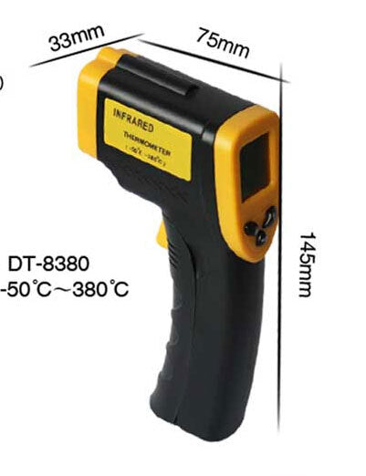 KASA Temperature Gun Black / Yellow Digital Laser Infrared Thermometer