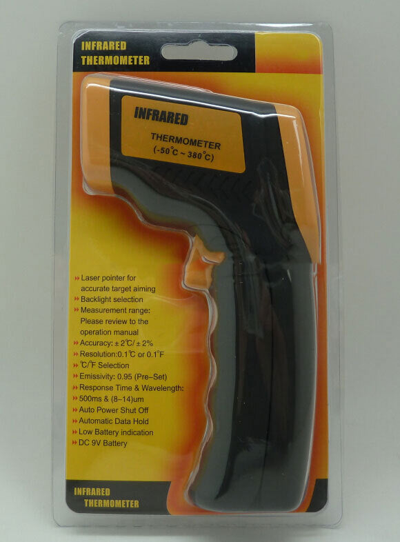 KASA Temperature Gun Black / Yellow Digital Laser Infrared Thermometer