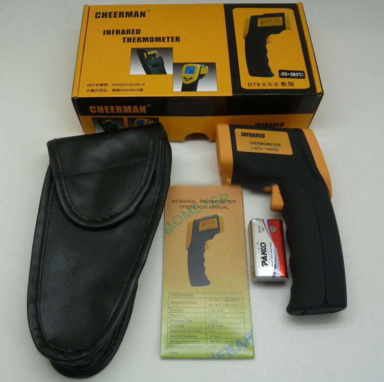 KASA Temperature Gun Black / Yellow Digital Laser Infrared Thermometer