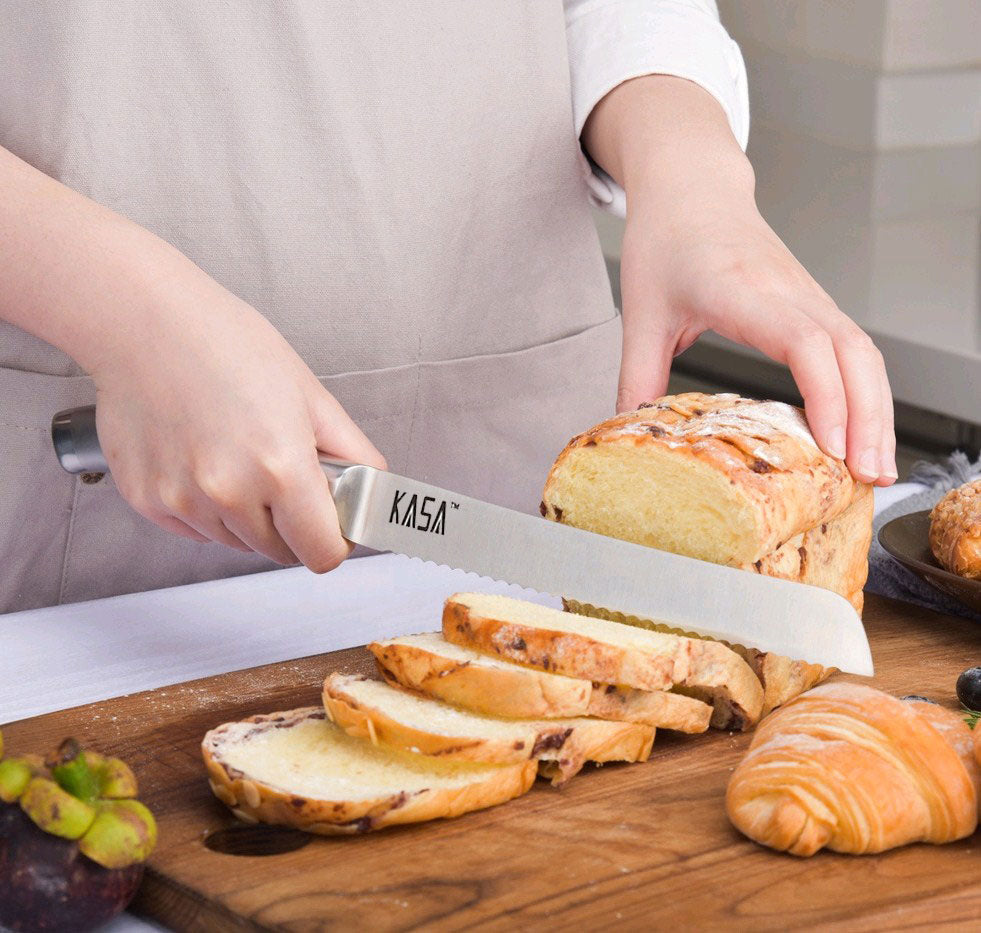 KASA Serrated Kitchen Bread Knife Stainless Steel Knives