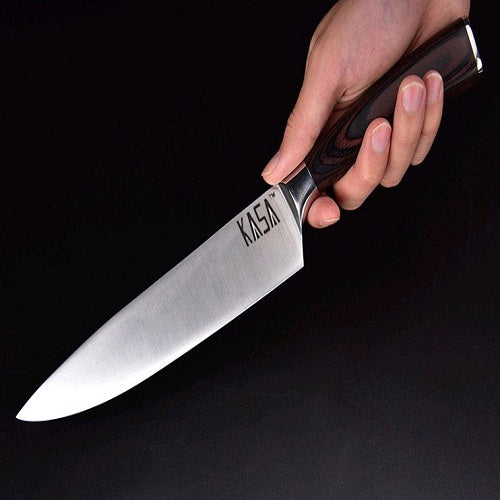 KASA Ergonomic Chef Knife Stainless Steel with Pakkawood Handle 8inch