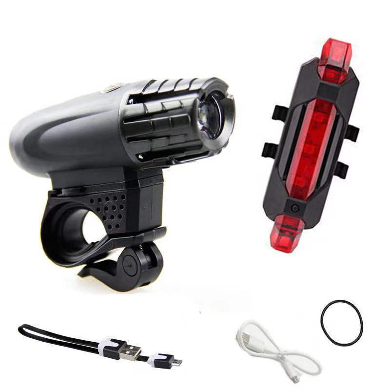 KASA USB Rechargeable Bike Light Rainproof Tactical Safety Riding Bike Light Set Waterproof Cycle Front Back Headlight