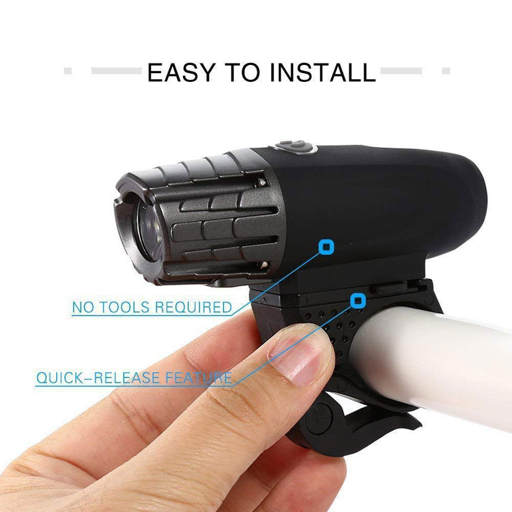 KASA USB Rechargeable Bike Light Rainproof Tactical Safety Riding Bike Light Set Waterproof  Cycle Front Back Headlight
