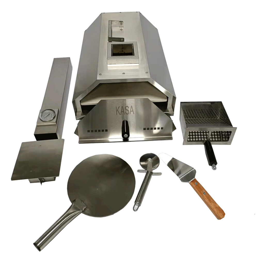 New KASA Outdoor Pizza Oven Portable BBQ Grill Wood Fired Camping Fishing Trips Stainless Steel…