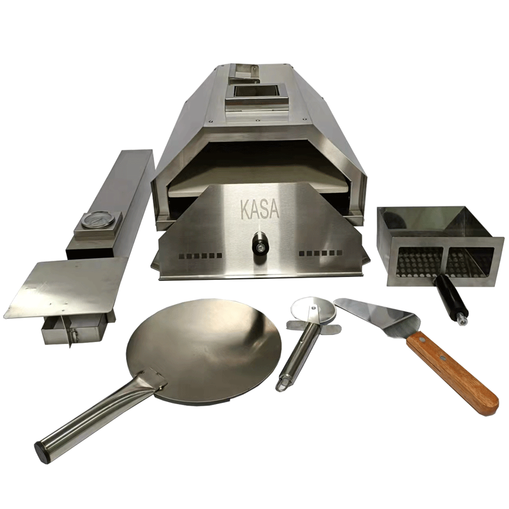 New KASA Outdoor Pizza Oven Portable BBQ Grill Wood Fired Camping Fishing Trips Stainless Steel…
