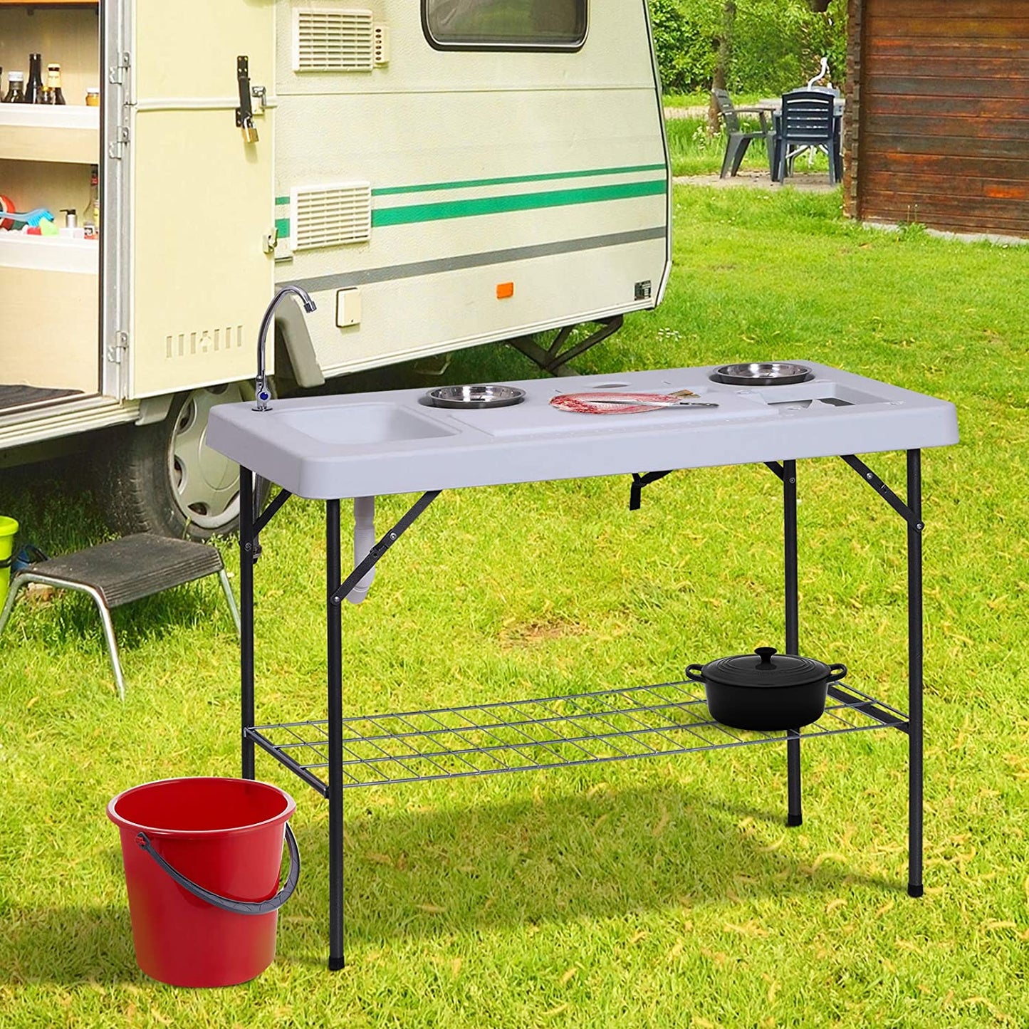 Outdoor Fishing Cooking Fillet Table Portable Camping Picnic Folding Table