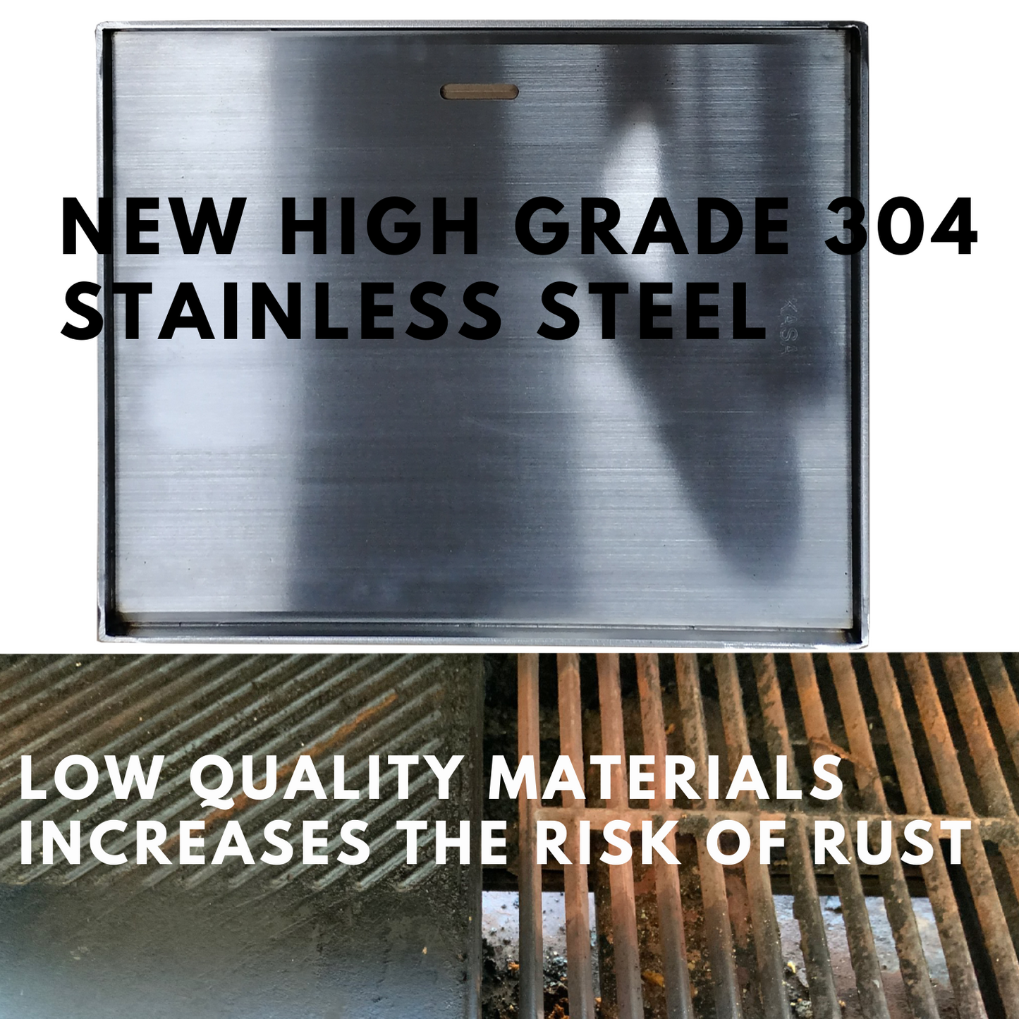KASA Stainless Steel BBQ Hot Plate Grill Griddle Hotplate 48 X 39cm