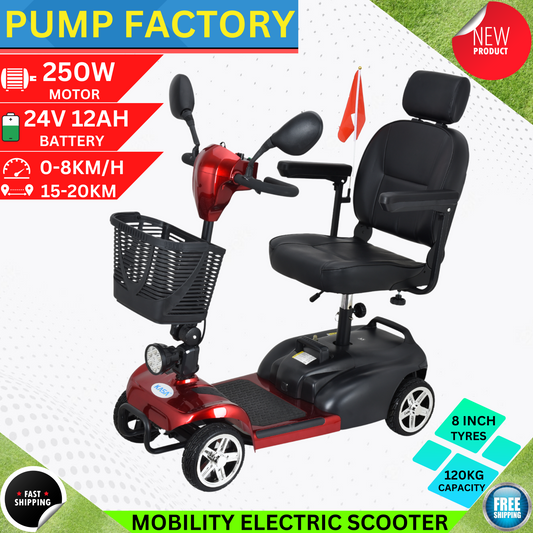 KASA Electric Mobility Scooter Portable 24V 12AH 250W Battery 8 Inch Tyres Elderly Aid Smart E-Scooter