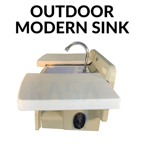 KASA Outdoor Patio Sink Caravan Wall Mounted BBQ Garden Kitchen Camping Fishing BBQ w/ Hose Holder