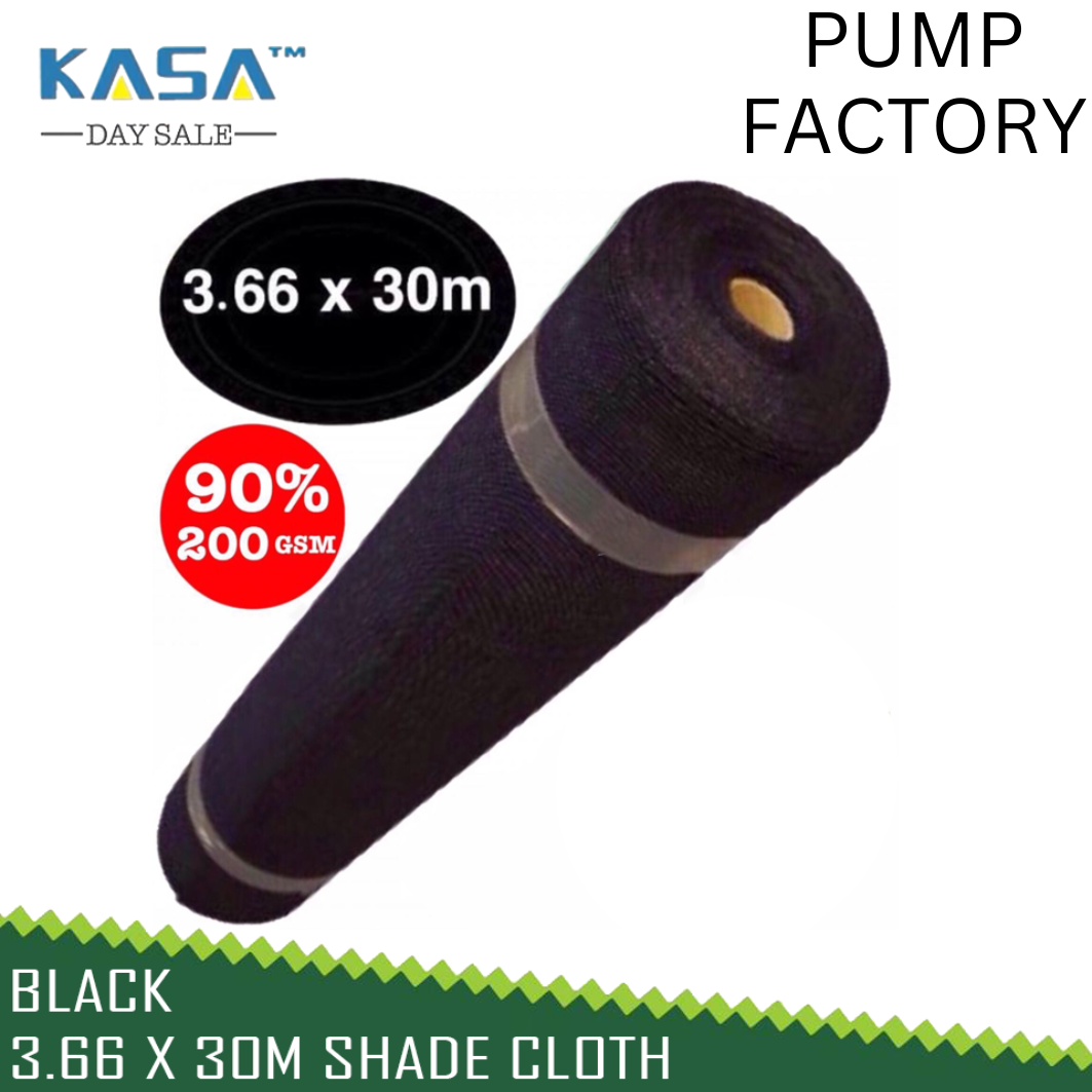Kasa 90% BLACK 3.66 x 30m Shade Cloth Greenhouse Scaffold Fencing Mesh Fabric