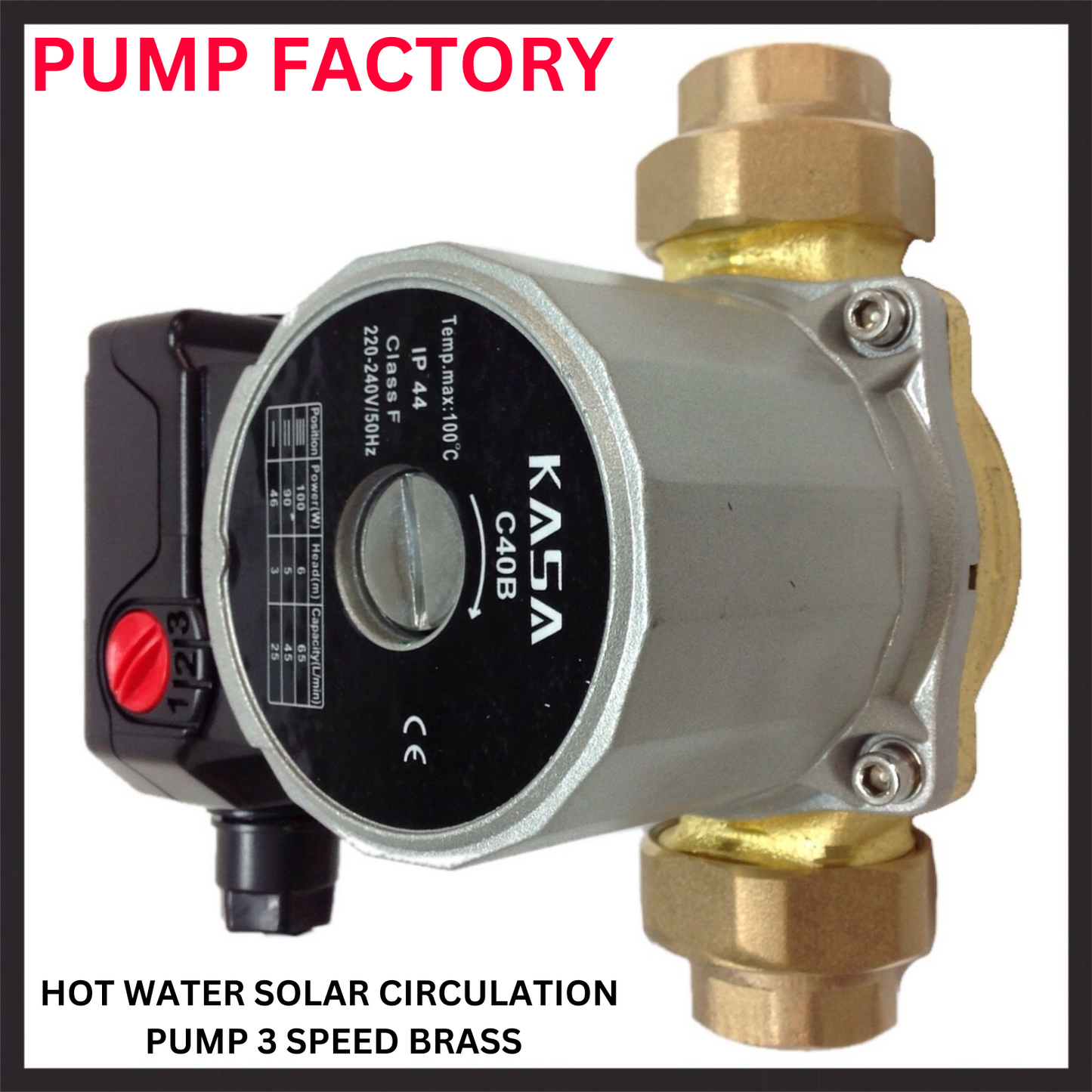 NEW 3 SPEED BRASS SOLAR HOT WATER CIRCULATION PUMP REPLACES GRUNDFOS UPS 25-60B