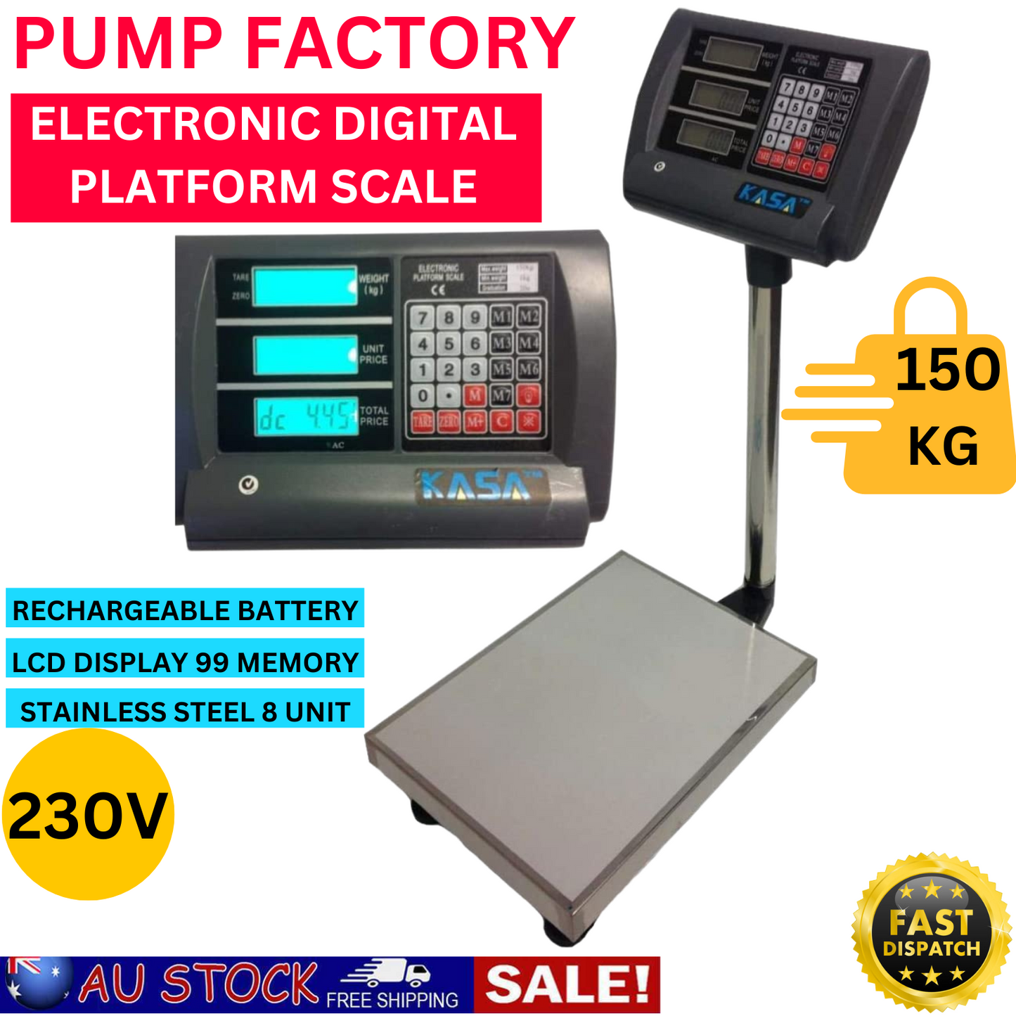 Digital Platform Scales 150KG Commercial Electronic Postal Shop Floor Scale