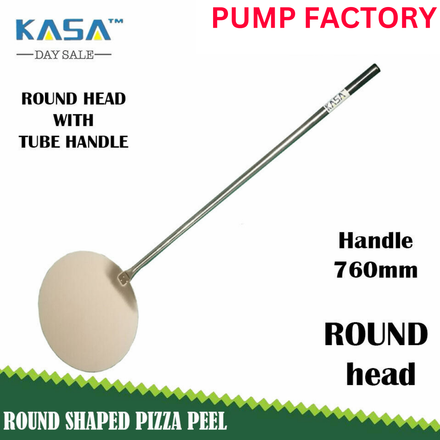 Kasa Round Shaped Pizza Peel For Rotating Pizza Baking Equipment Stainless Steel Paddle