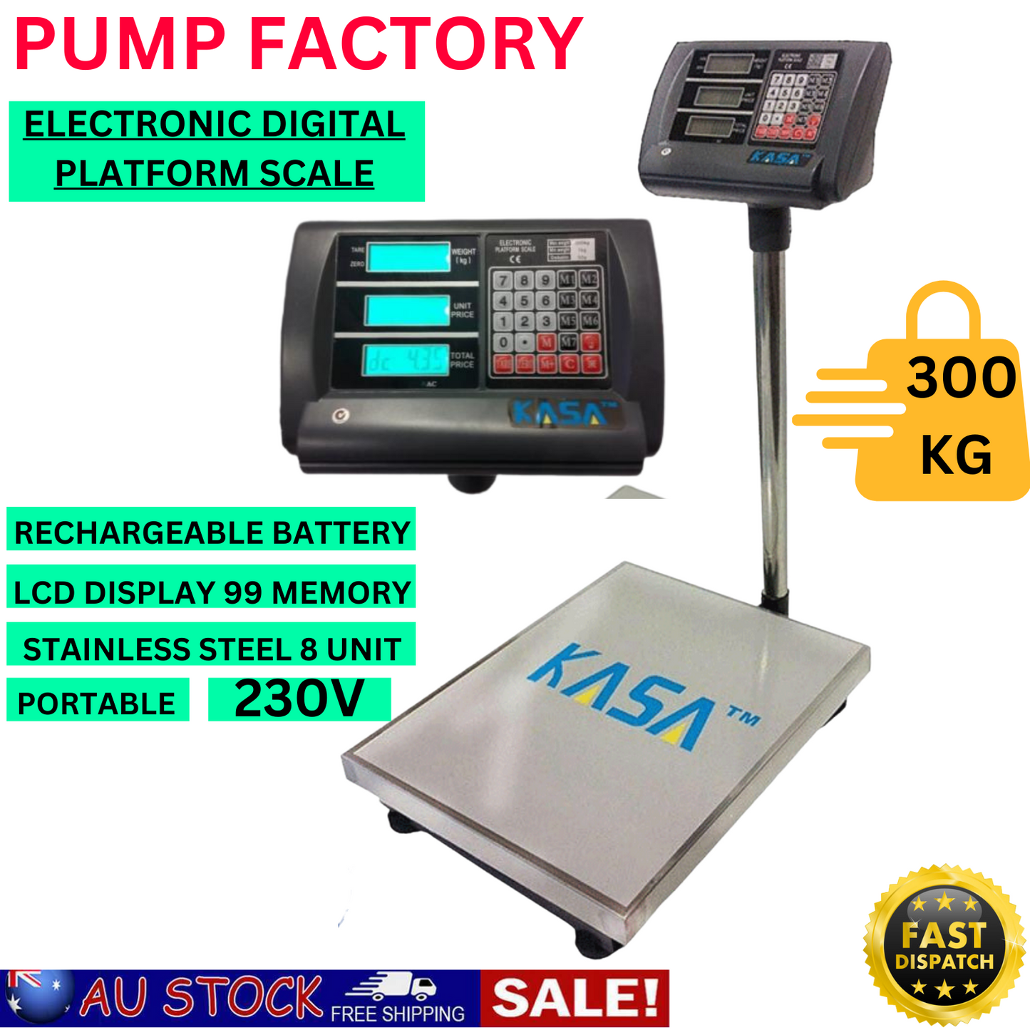 KASA Digital Platform Scales 300KG Commercial Electronic Postal Shop Postal Scale Computing Price Scale Weight Domestic