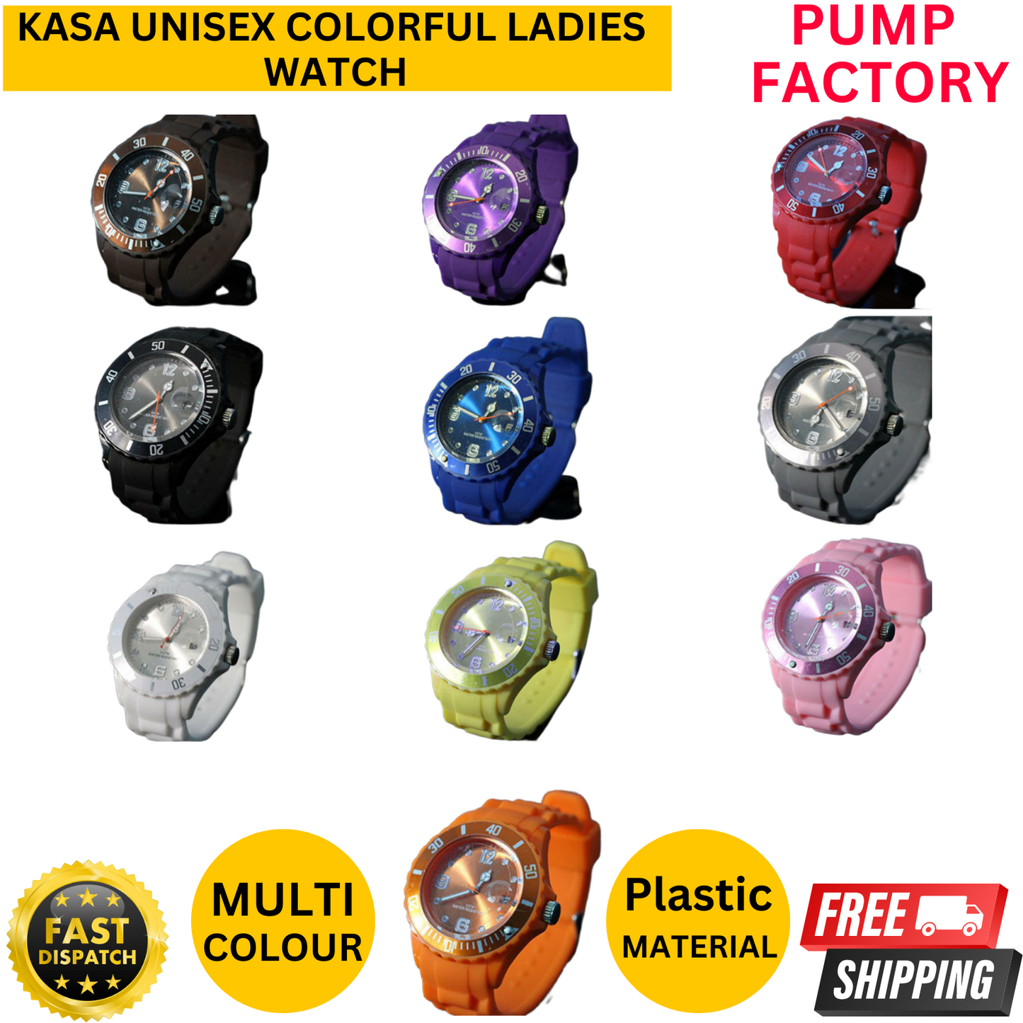 Kasa Colorful Unisex Ladies Mens Childrens Ice Cool Color Wrist Watch Silicone
