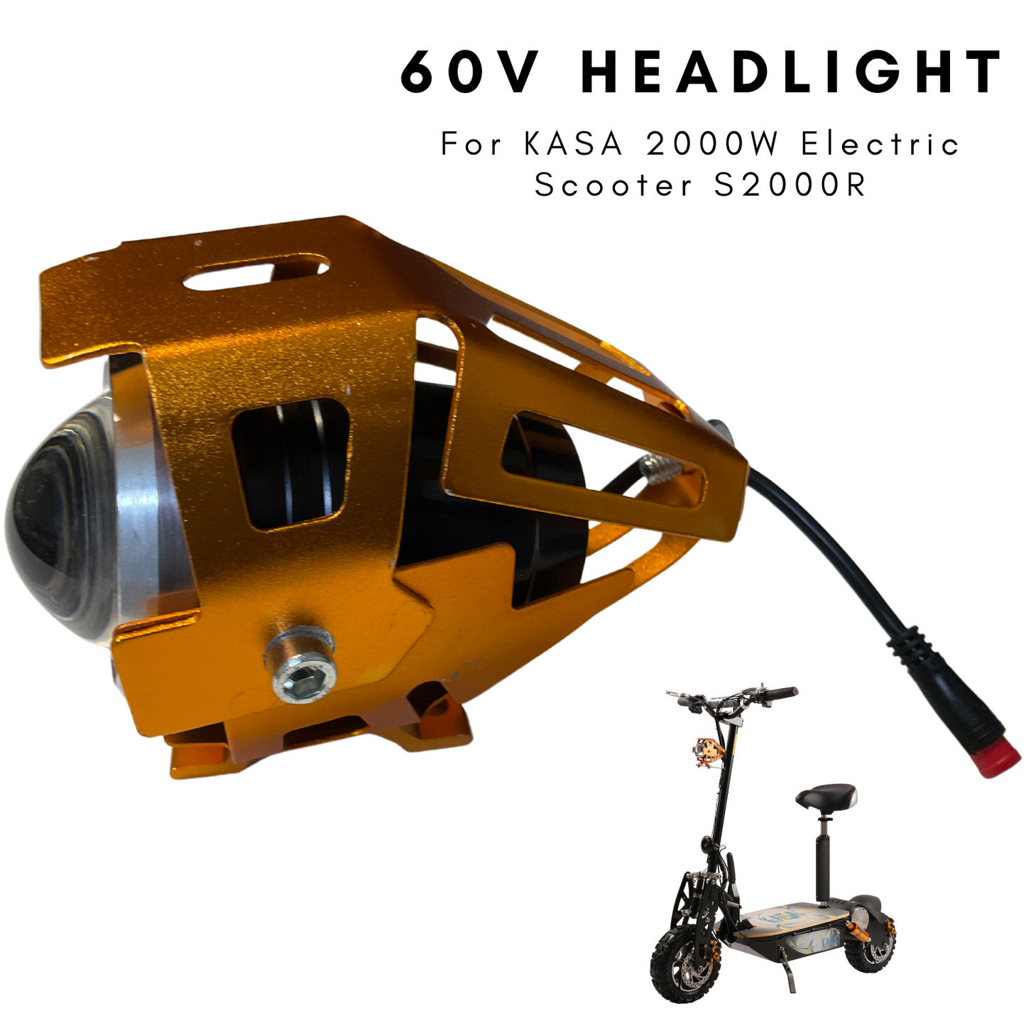 60V Front Headlight LED Light E-Scooter For KASA Electric 2000W Scooter S2000R