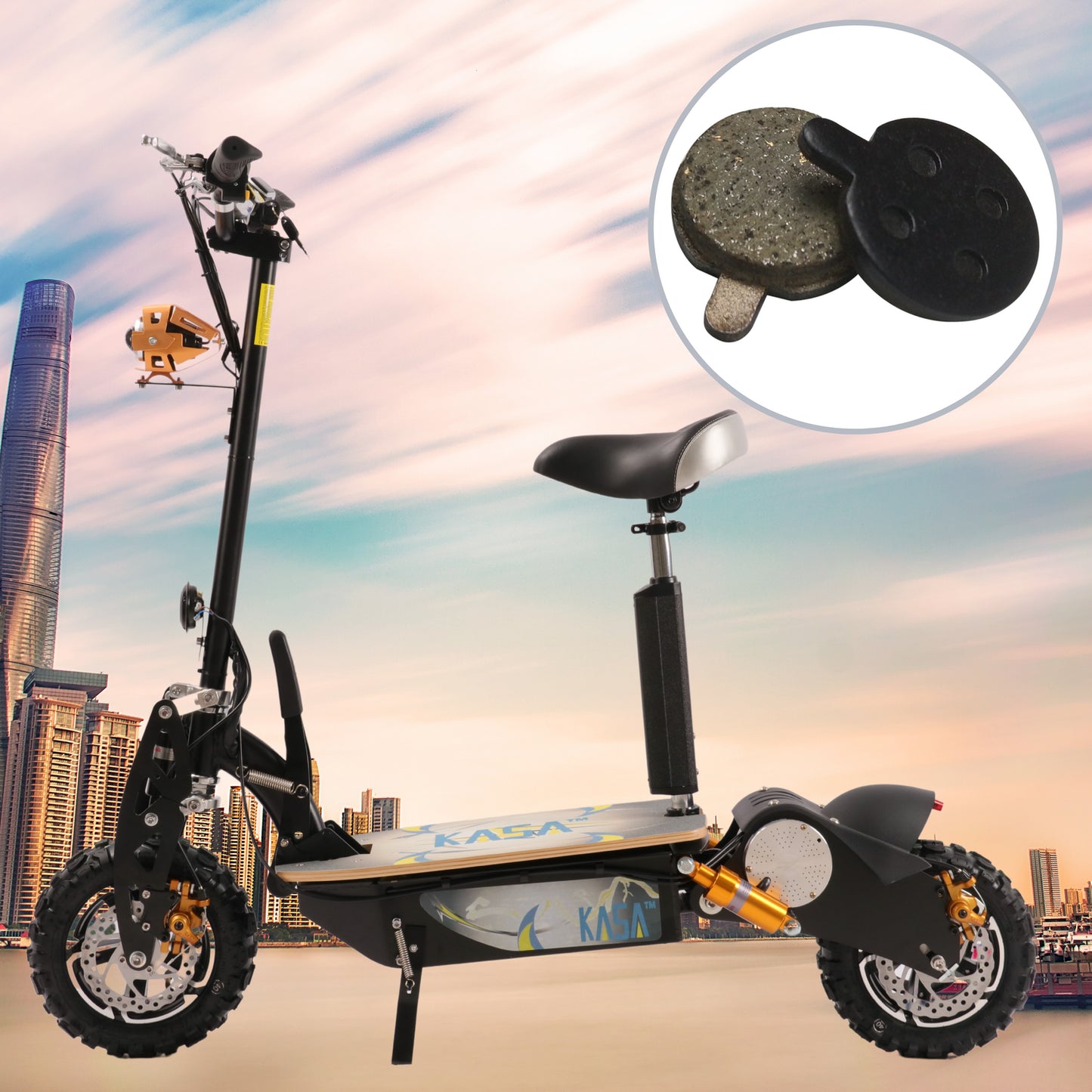 2 Pair Brake Pads Replacement For KASA 2000W Electric Scooter S2000R Front & Rear Wheel Disc Brake 4 Pads