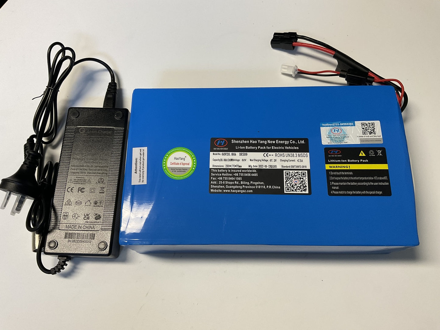60V 20Ah Lithium Ion Battery Power charger For KASA 2000W Electric Scooter S2000R