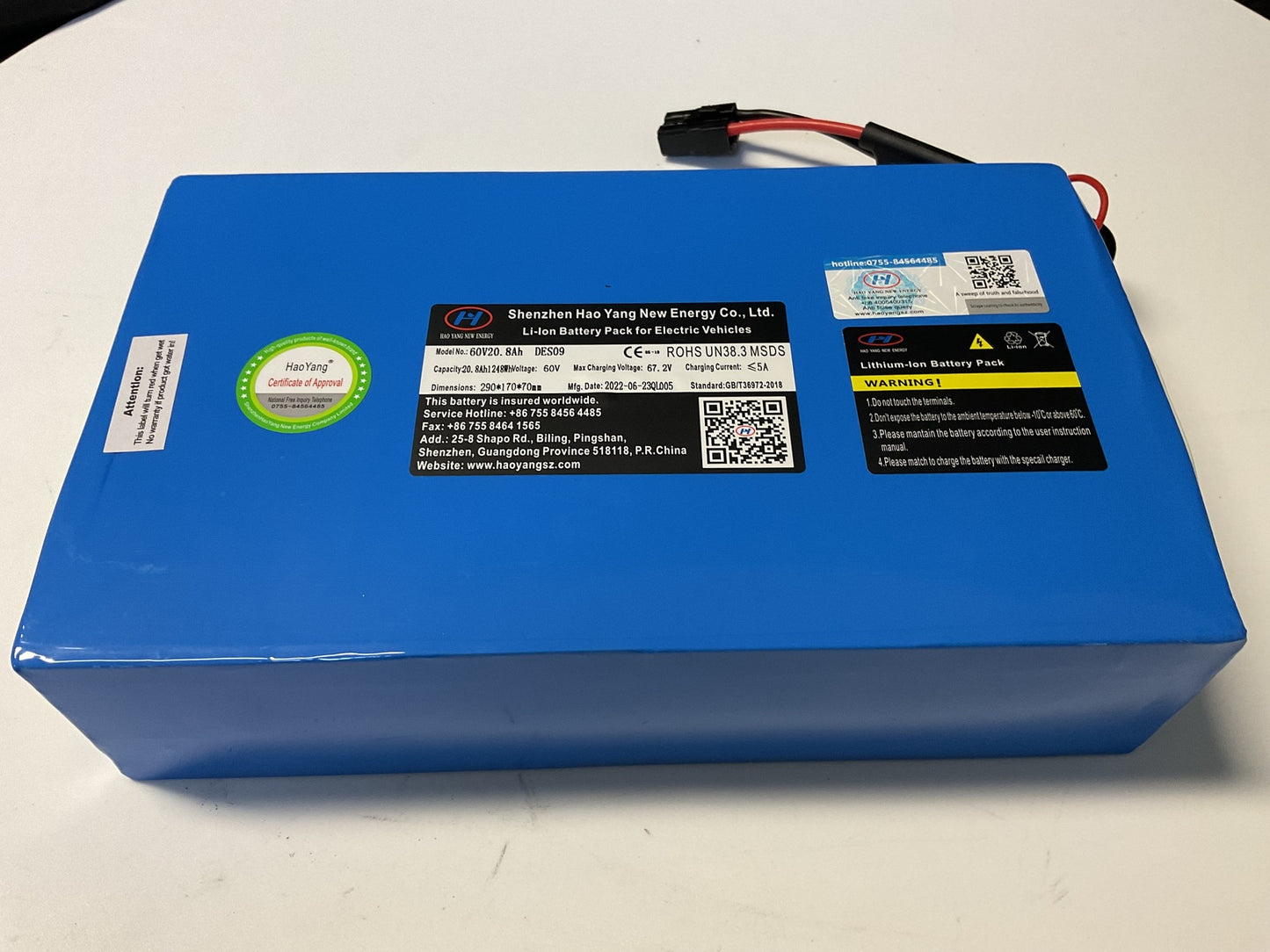 60V 20Ah Lithium Ion Battery Power charger For KASA 2000W Electric Scooter S2000R