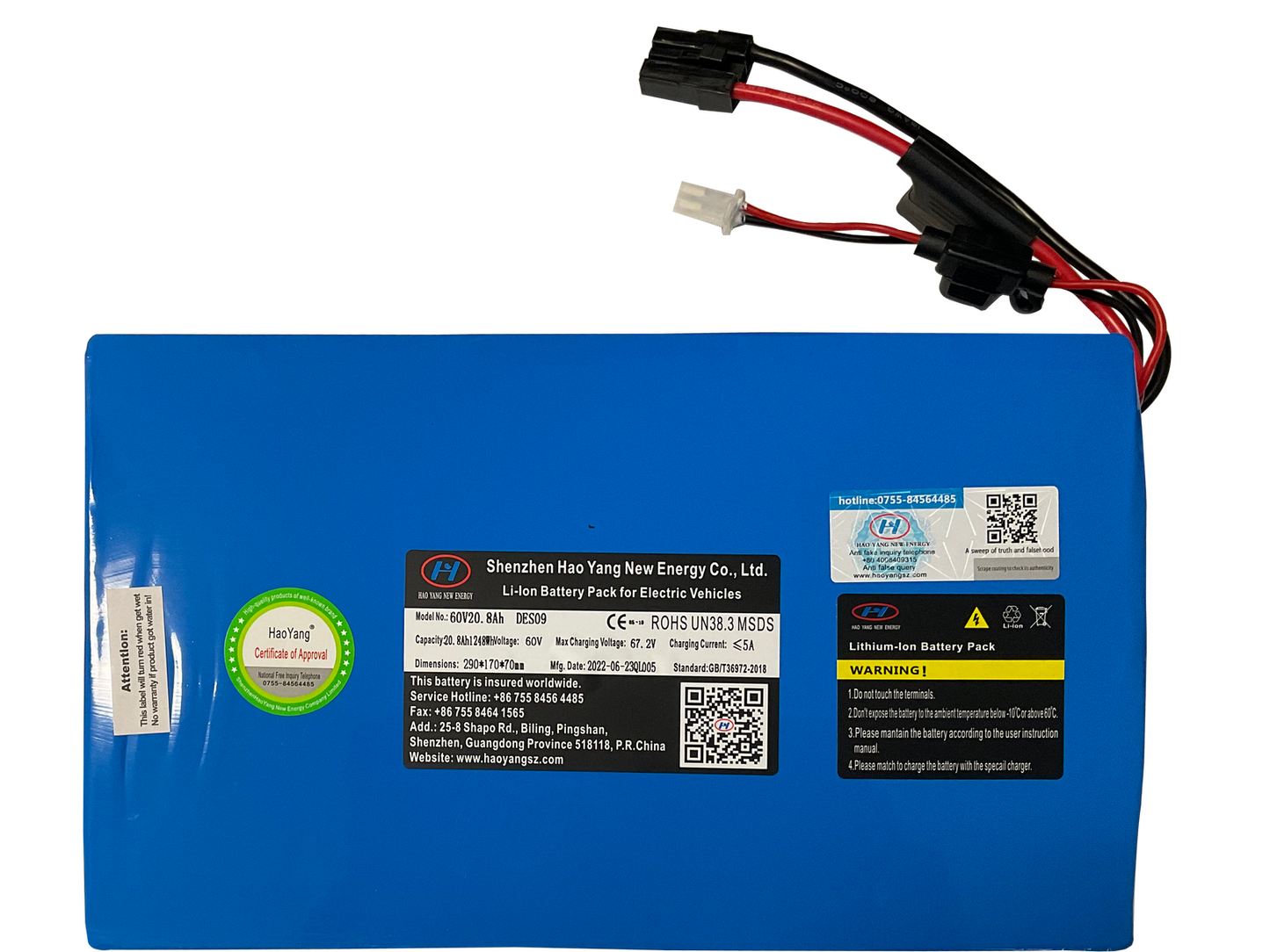 60V 20Ah Lithium Ion Battery Power charger For KASA 2000W Electric Scooter S2000R
