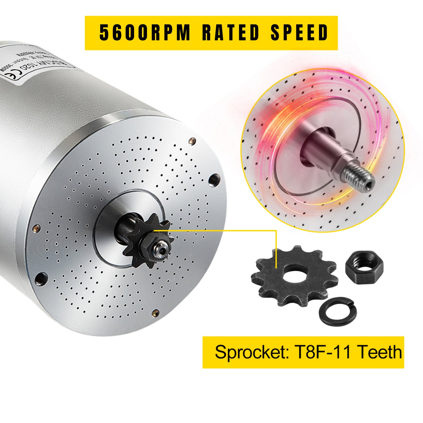 60V 2000W Brushless DC Motor 5600RPM For KASA Motorised Electric Scooter S2000R