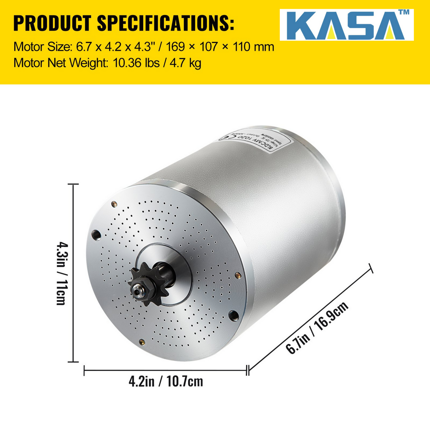 60V 2000W Brushless DC Motor 5600RPM For KASA Motorised Electric Scooter S2000R