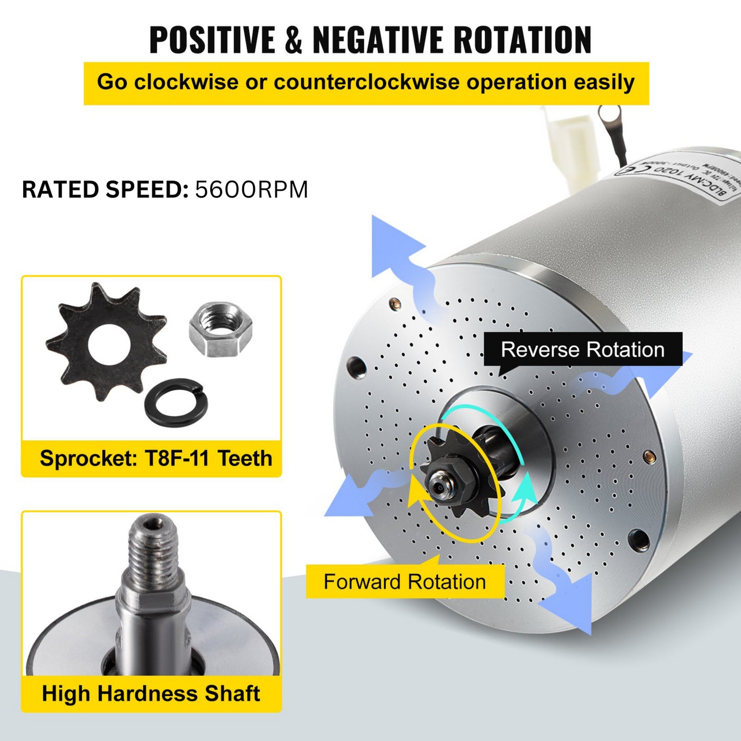60V 2000W Brushless DC Motor 5600RPM For KASA Motorised Electric Scooter S2000R