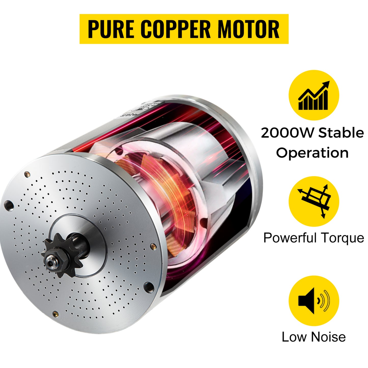 60V 2000W Brushless DC Motor 5600RPM For KASA Motorised Electric Scooter S2000R