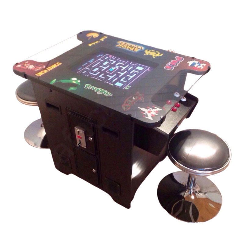 Tabletop Cocktail Arcade Machine Samsung Display 412 Games With 2 Luxury Stools