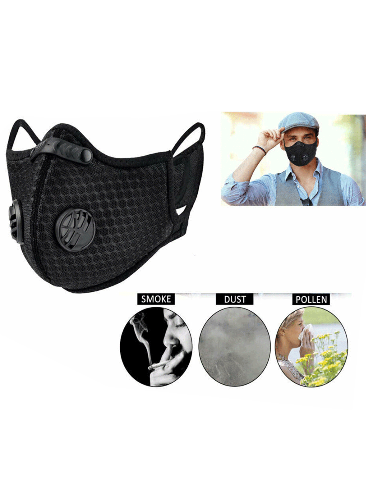 KASA Anti Air Pollution Washable & Reusable Mask Face Dust Safety Cover Unisex