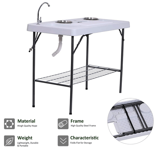 Outdoor Fishing Cooking Fillet Table Portable Camping Picnic Folding Table