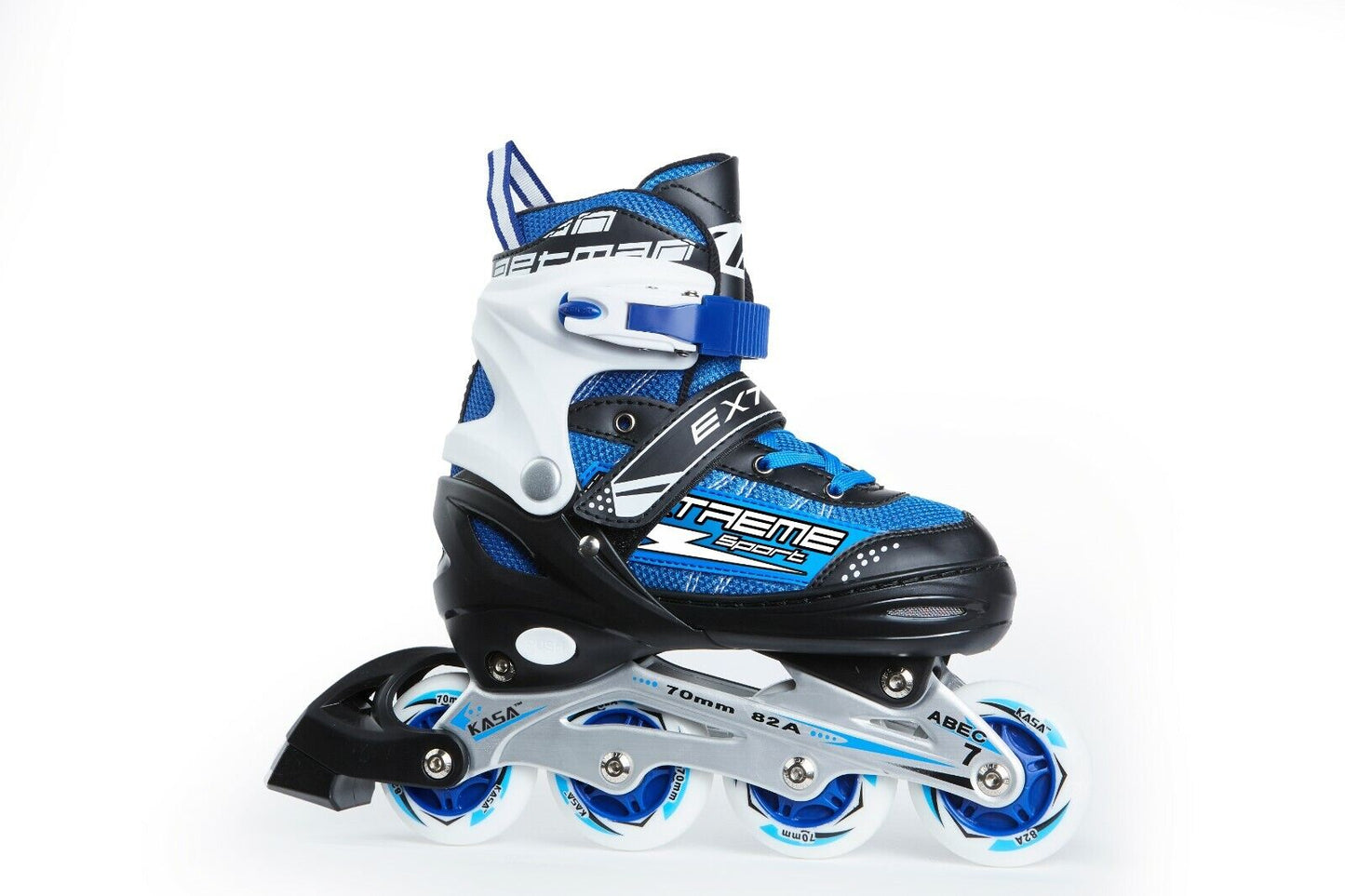 Inline Skate Roller Blades Adjustable Skating Shoes Blue M(EU 33-36)