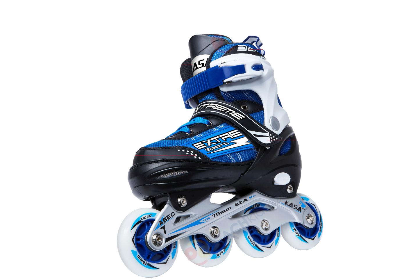 Inline Skate Roller Blades Adjustable Skating Shoes Blue M(EU 33-36)