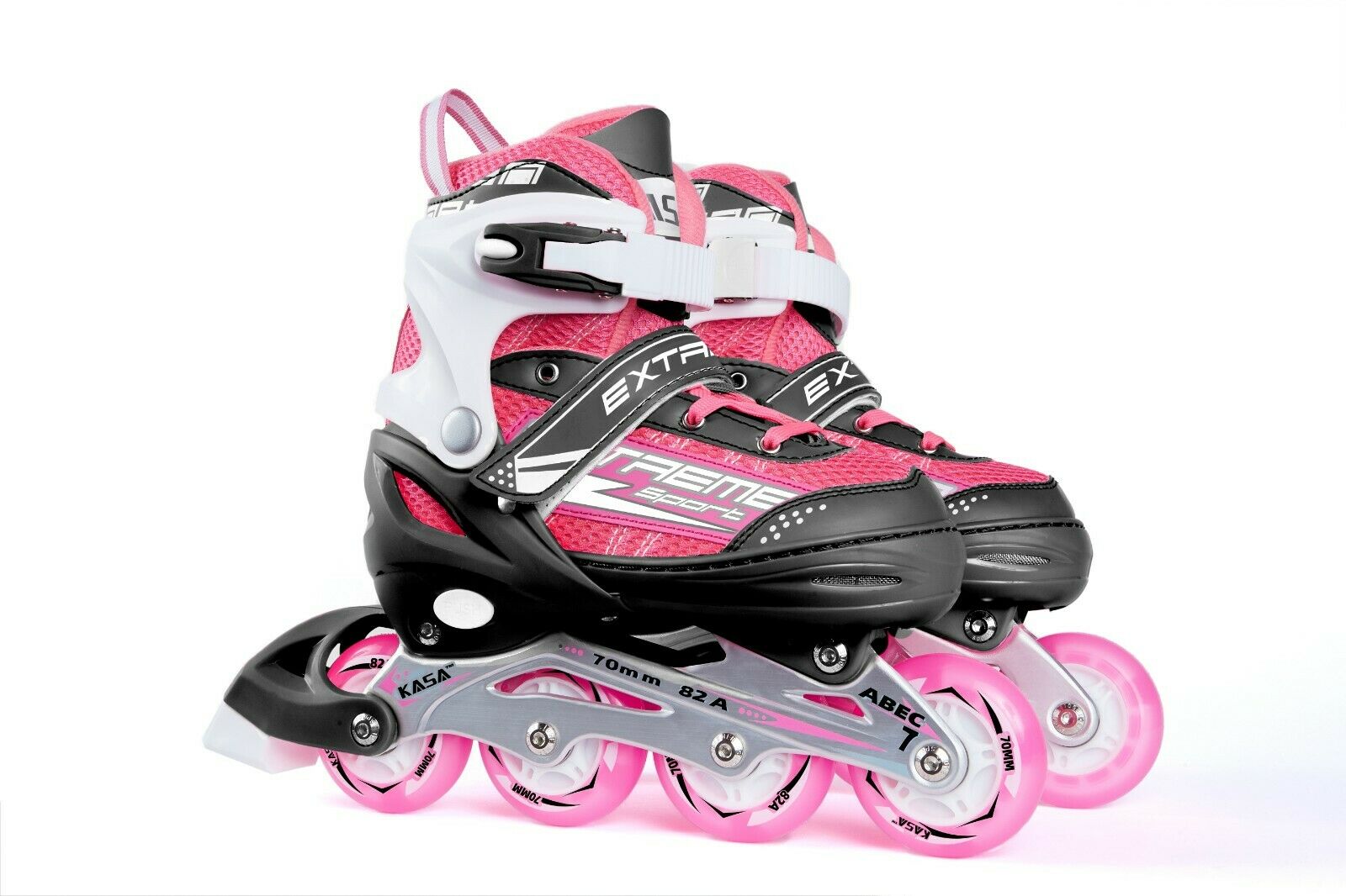 Inline Skate Roller Blades Adjustable Skating Shoes Pink M(EU 33