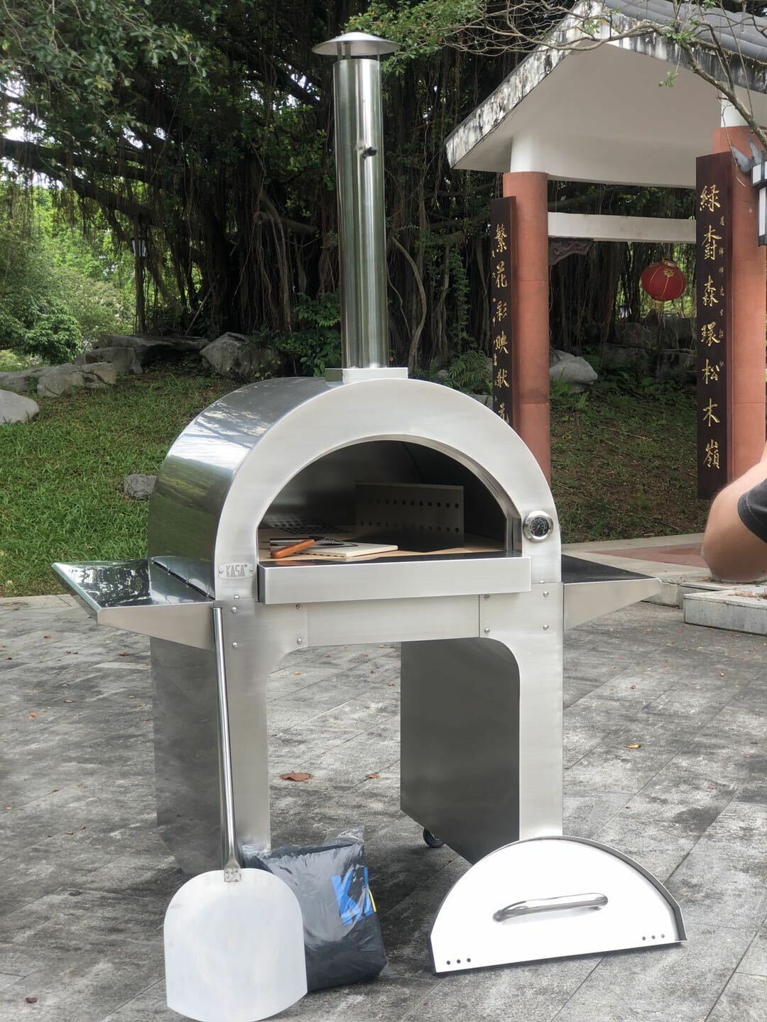 Portable Wood Fired Pizza Oven BBQ Indoor Outdoor Stainless steel Large
