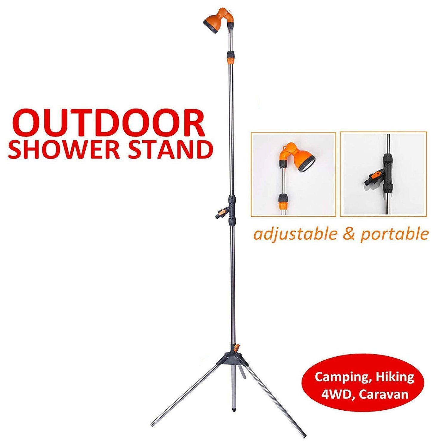 KASA Portable Outdoor Shower Garden Camping Beach Pool Height Adjustable Tripod
