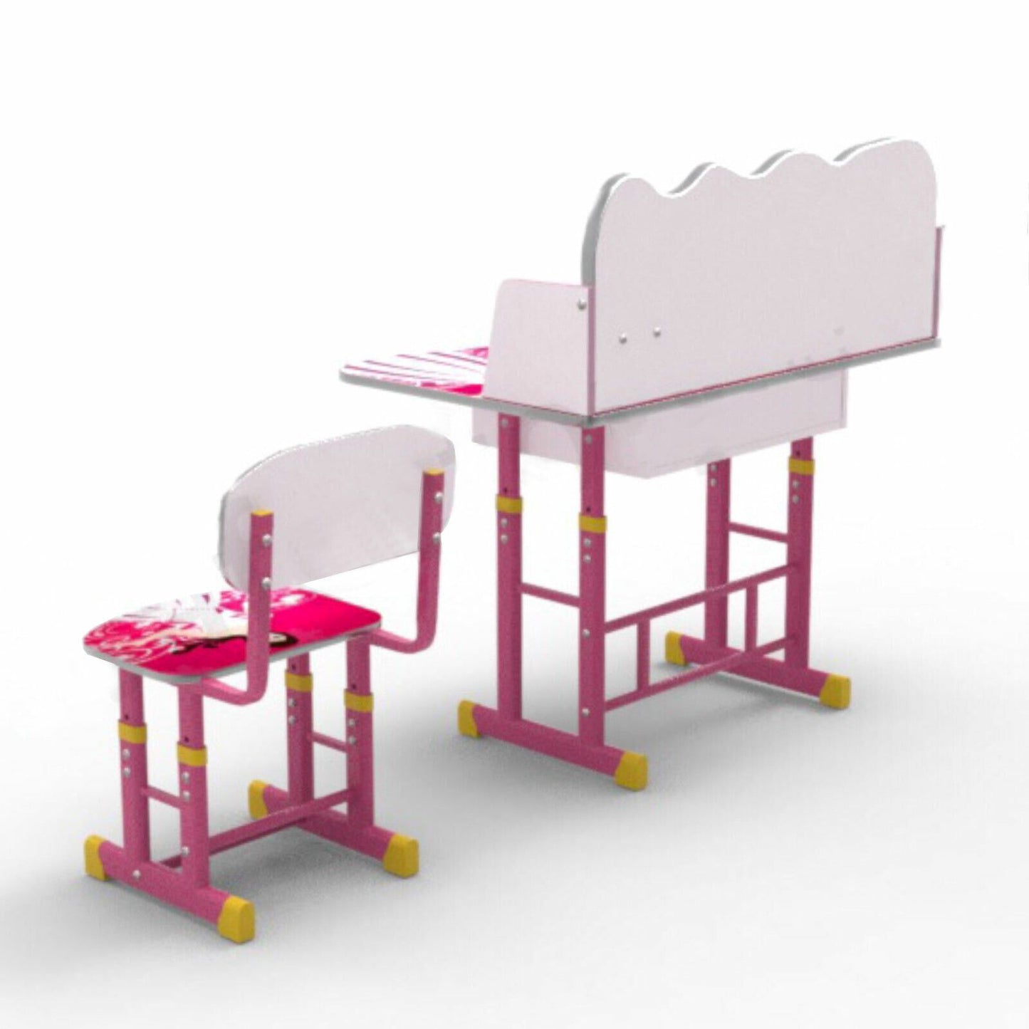 2 PCS Kids Table & Chairs Set Children Activity Play Study Desk Work Learning