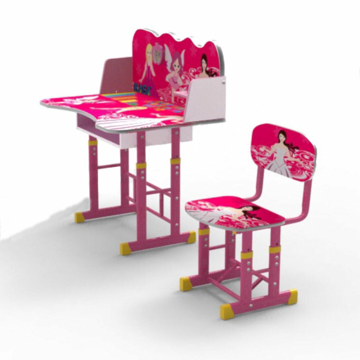 2 PCS Kids Table & Chairs Set Children Activity Play Study Desk Work Learning