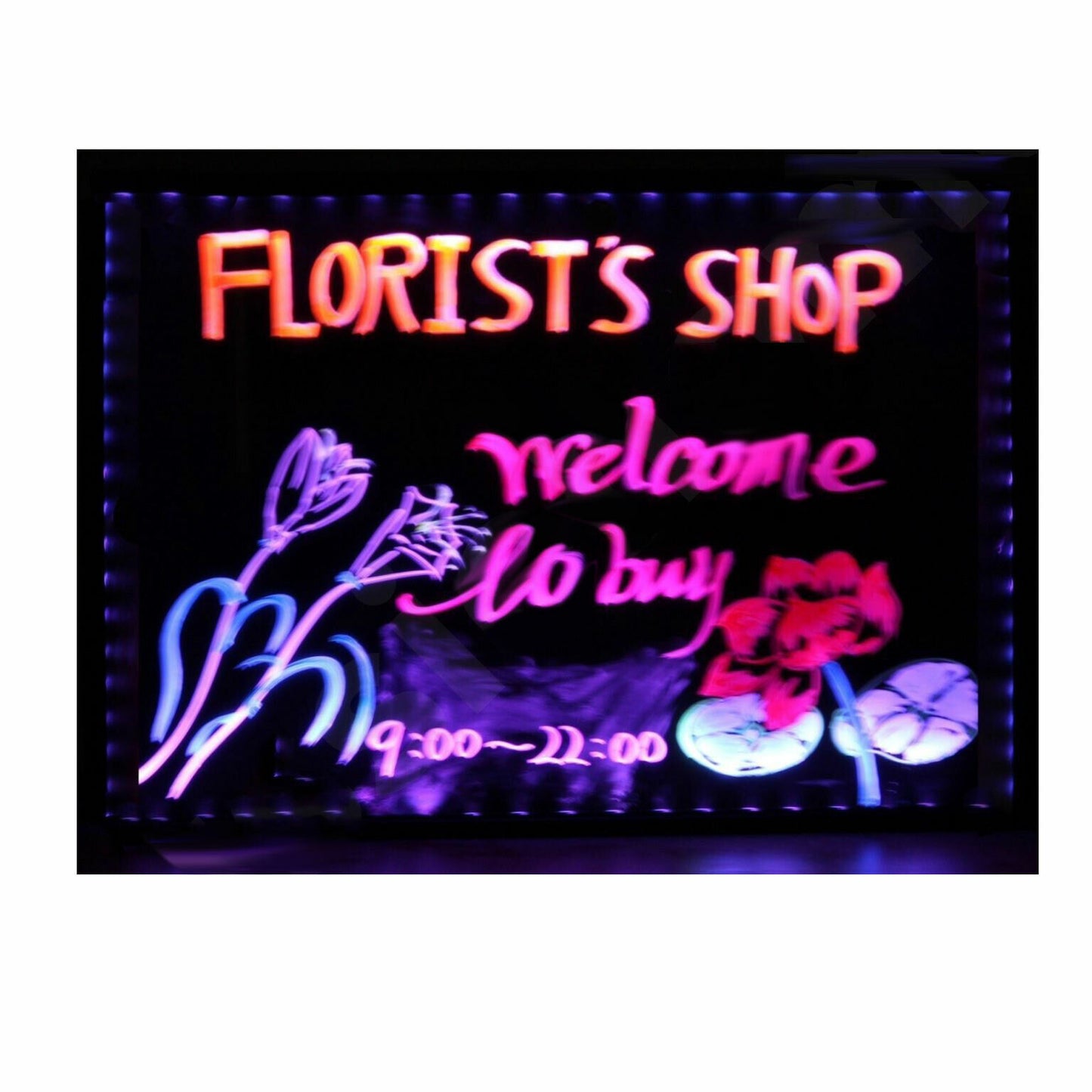 Kasa LED Writing Board Neon Sign Signage Fluorescent Light Remote 80 x 60 cm