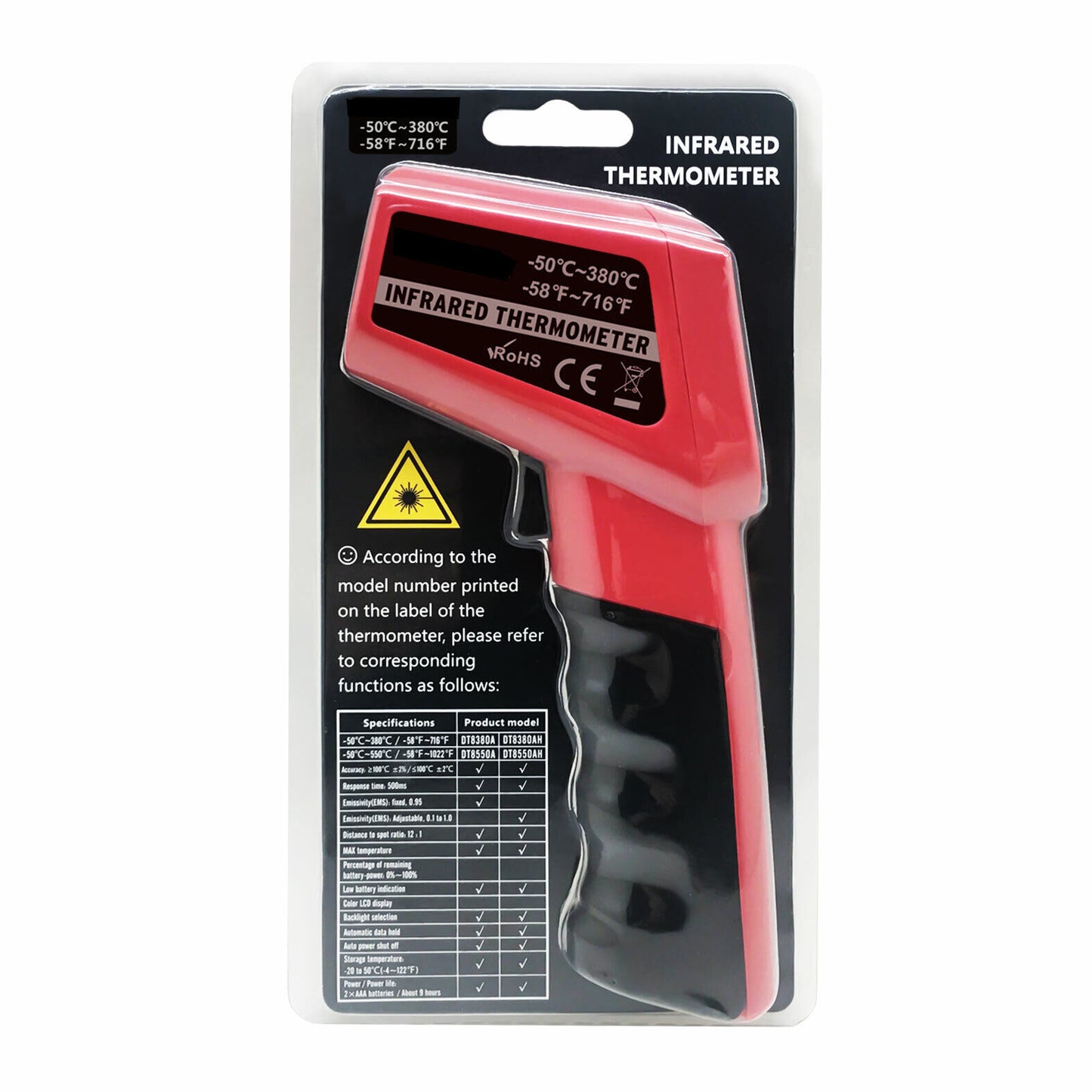 KASA NEW Industrial Laser Infrared Ir Thermometer Temperature Gun Digital Red / Black