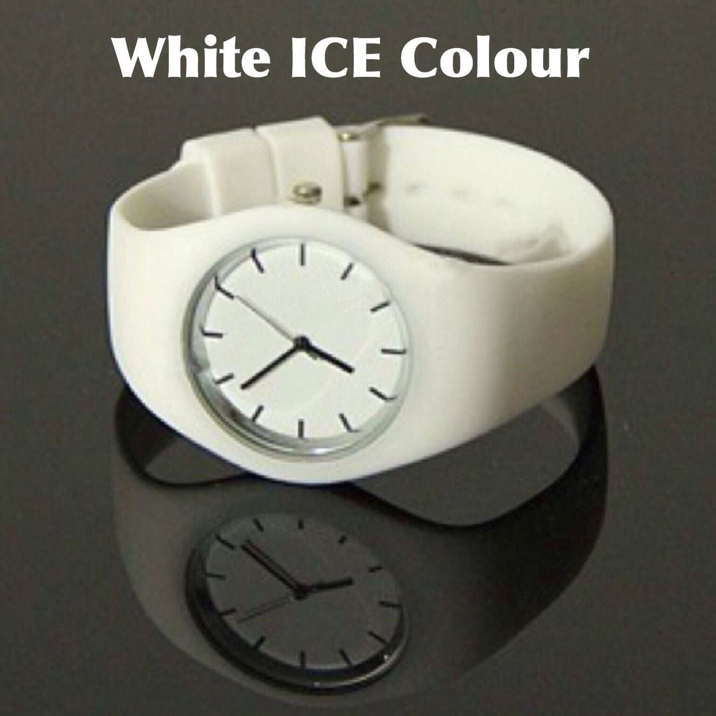 Watch Unisex Ladies Mens Children's Silicone Wrist Watch Ice Cool White Colour