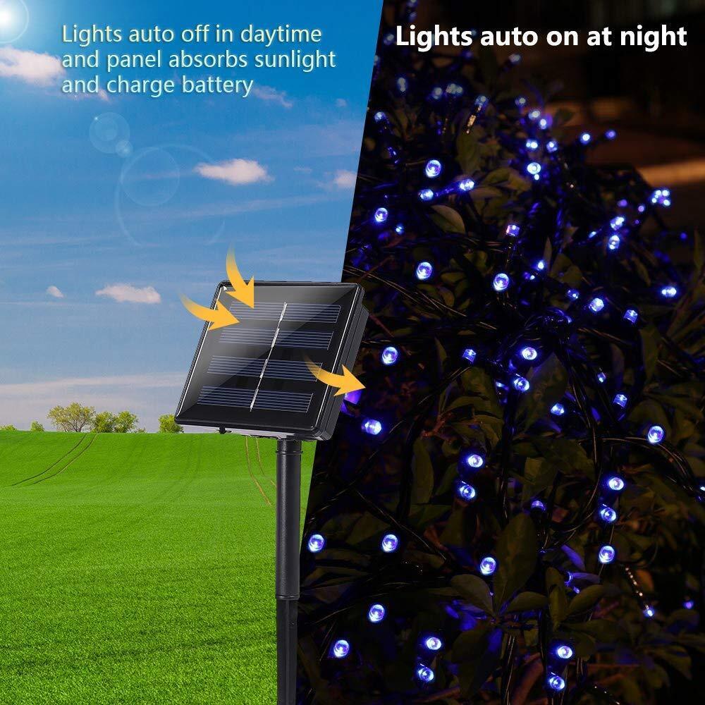 KASA Solar Fairy Lights Party Home Garden Decor Christmas String Lights Blue 100 LED