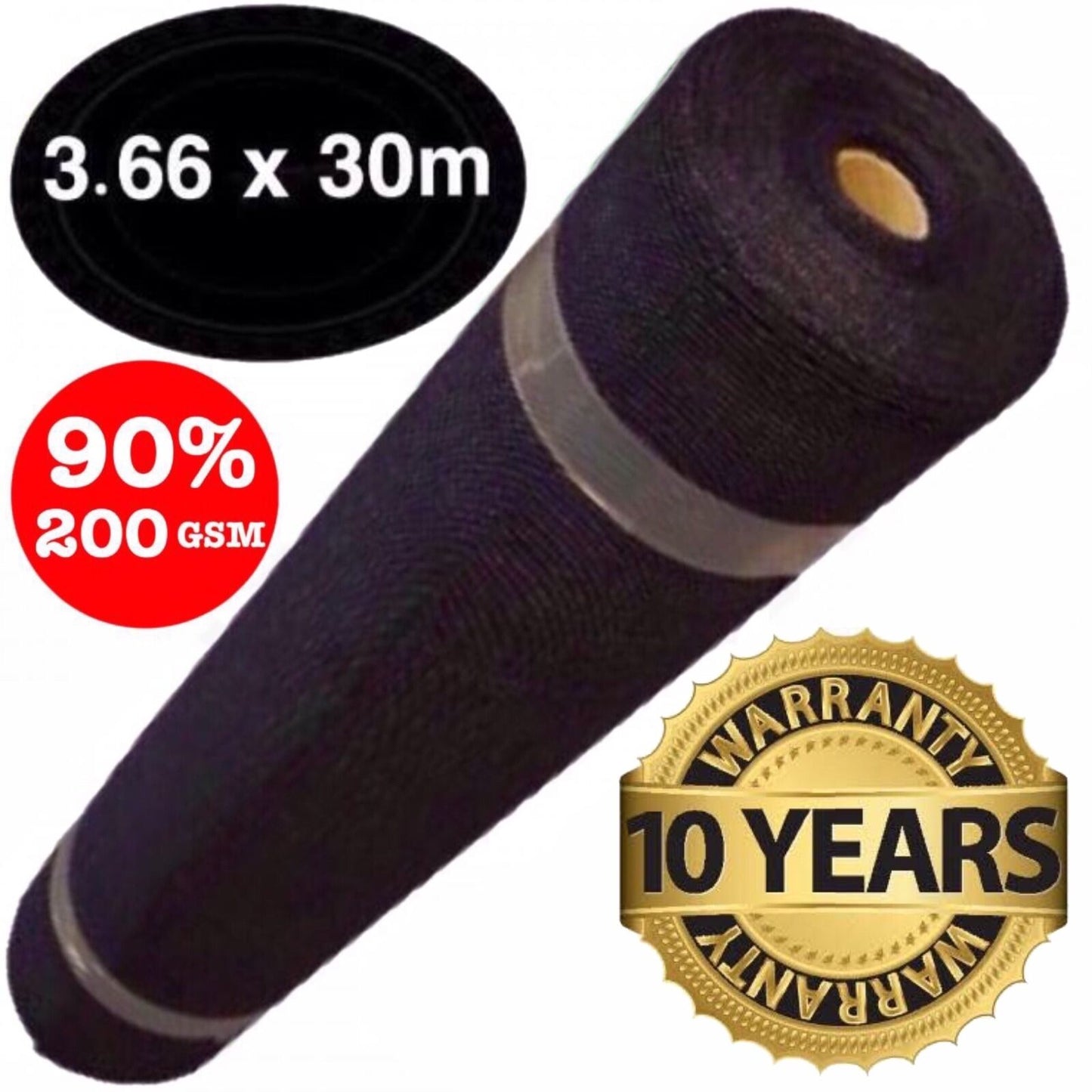 Kasa 90% BLACK 3.66 x 30m Shade Cloth Greenhouse Scaffold Fencing Mesh Fabric
