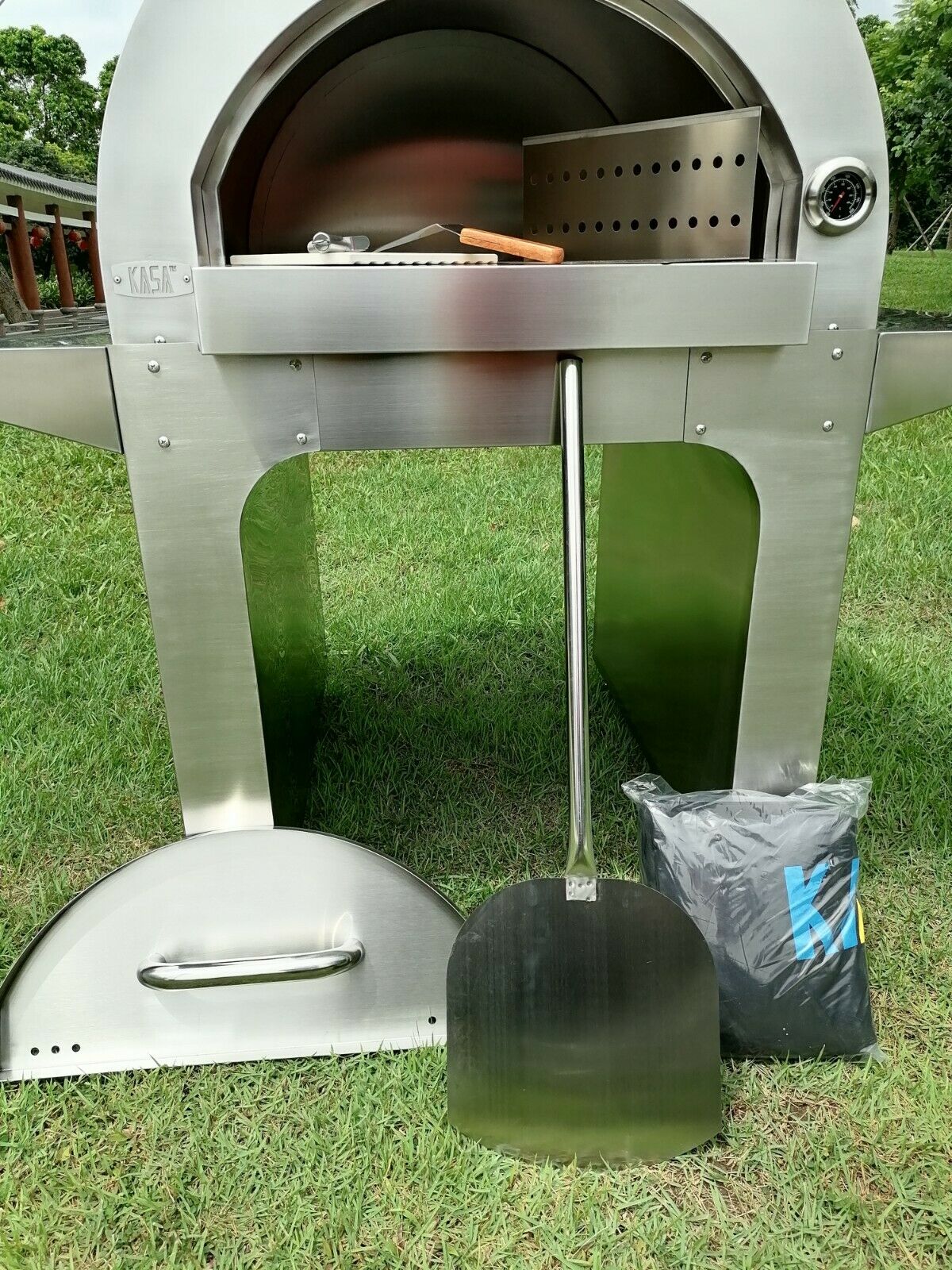 Portable Wood Fired Pizza Oven BBQ Indoor Outdoor Stainless steel Large