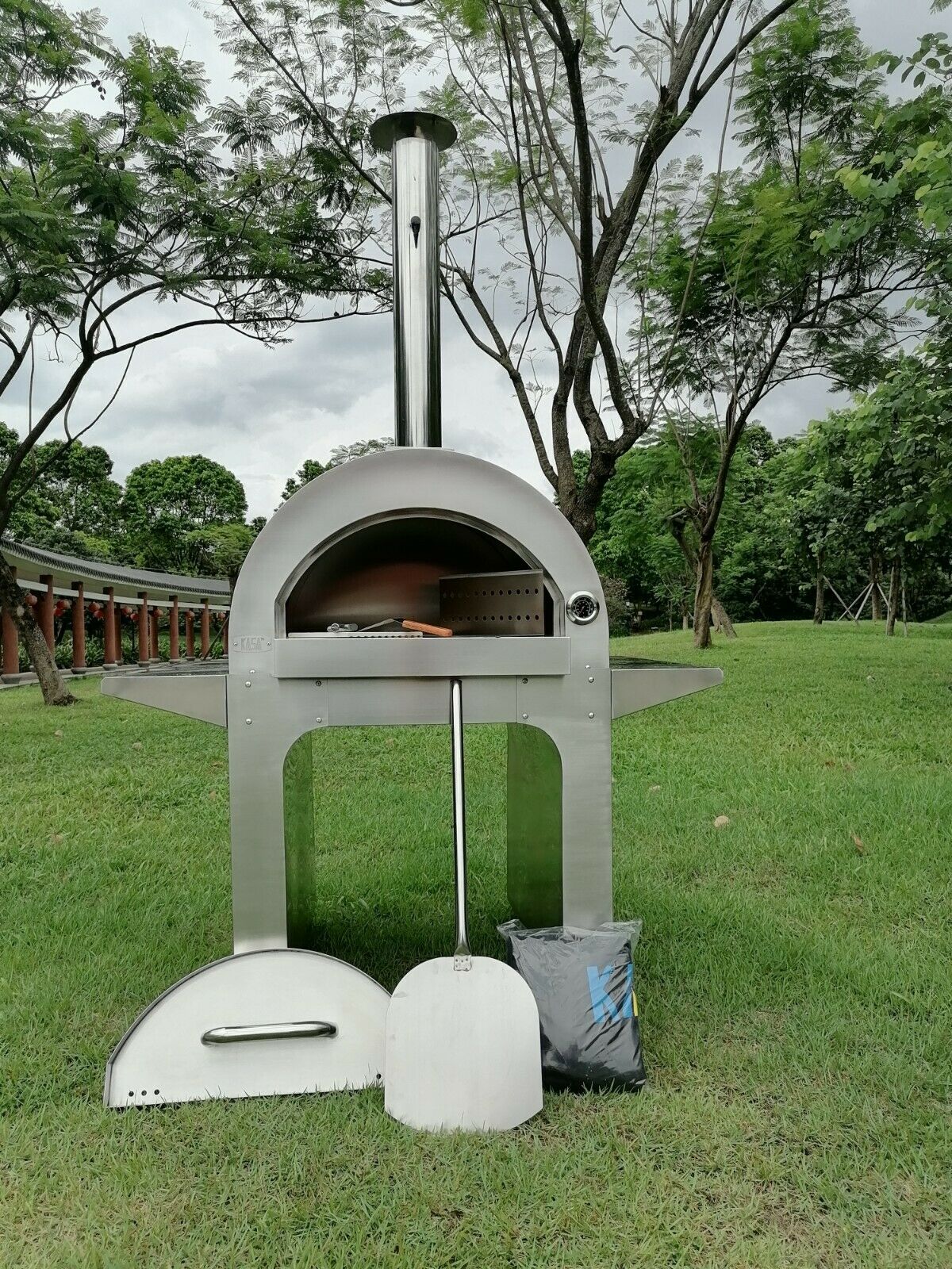Portable Wood Fired Pizza Oven BBQ Indoor Outdoor Stainless steel Large