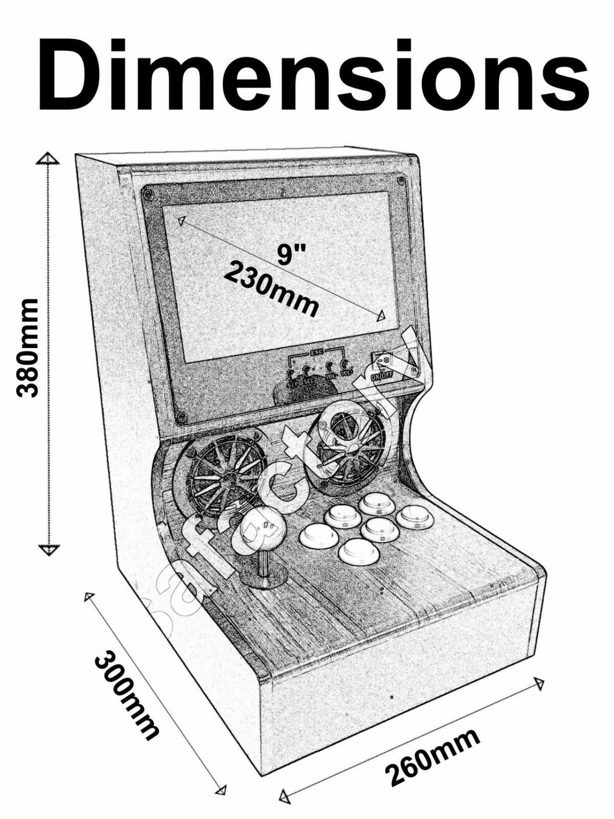 Arcade Machine 400 Video Games 9" Screen
