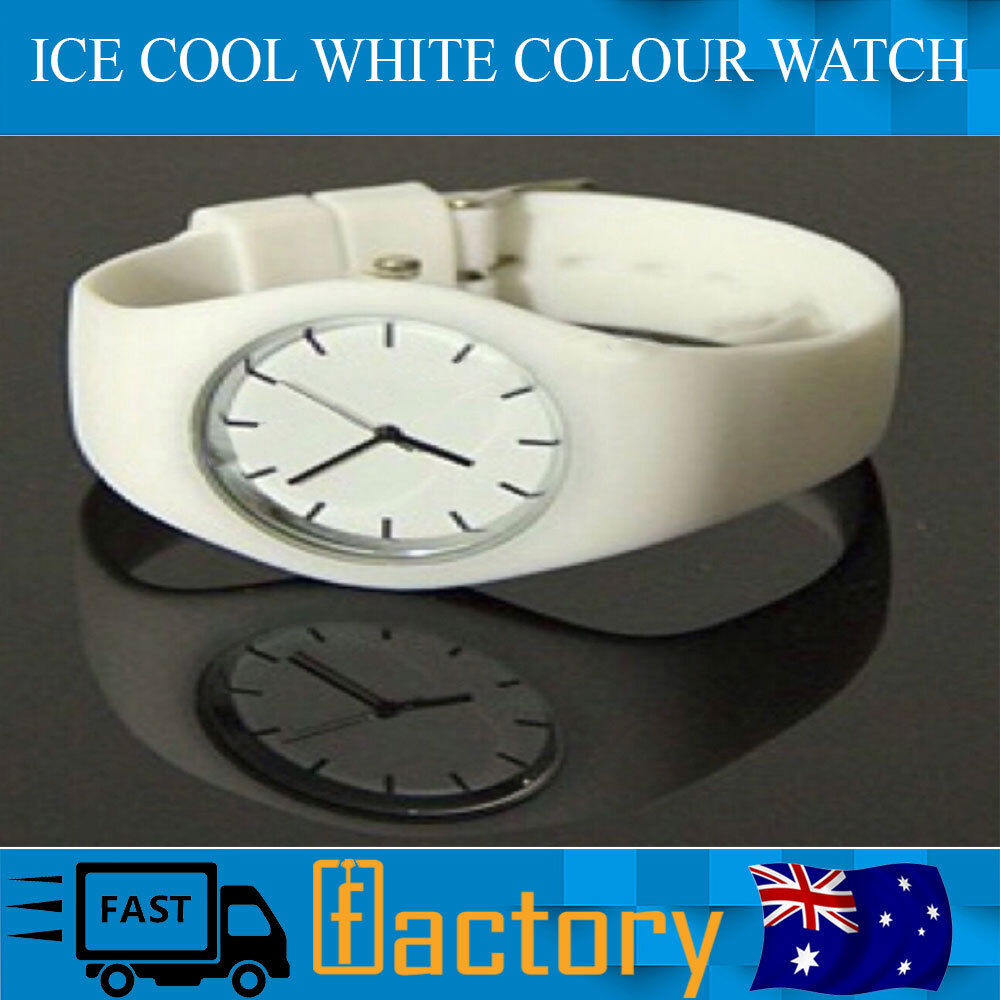 Watch Unisex Ladies Mens Children's Silicone Wrist Watch Ice Cool White Colour