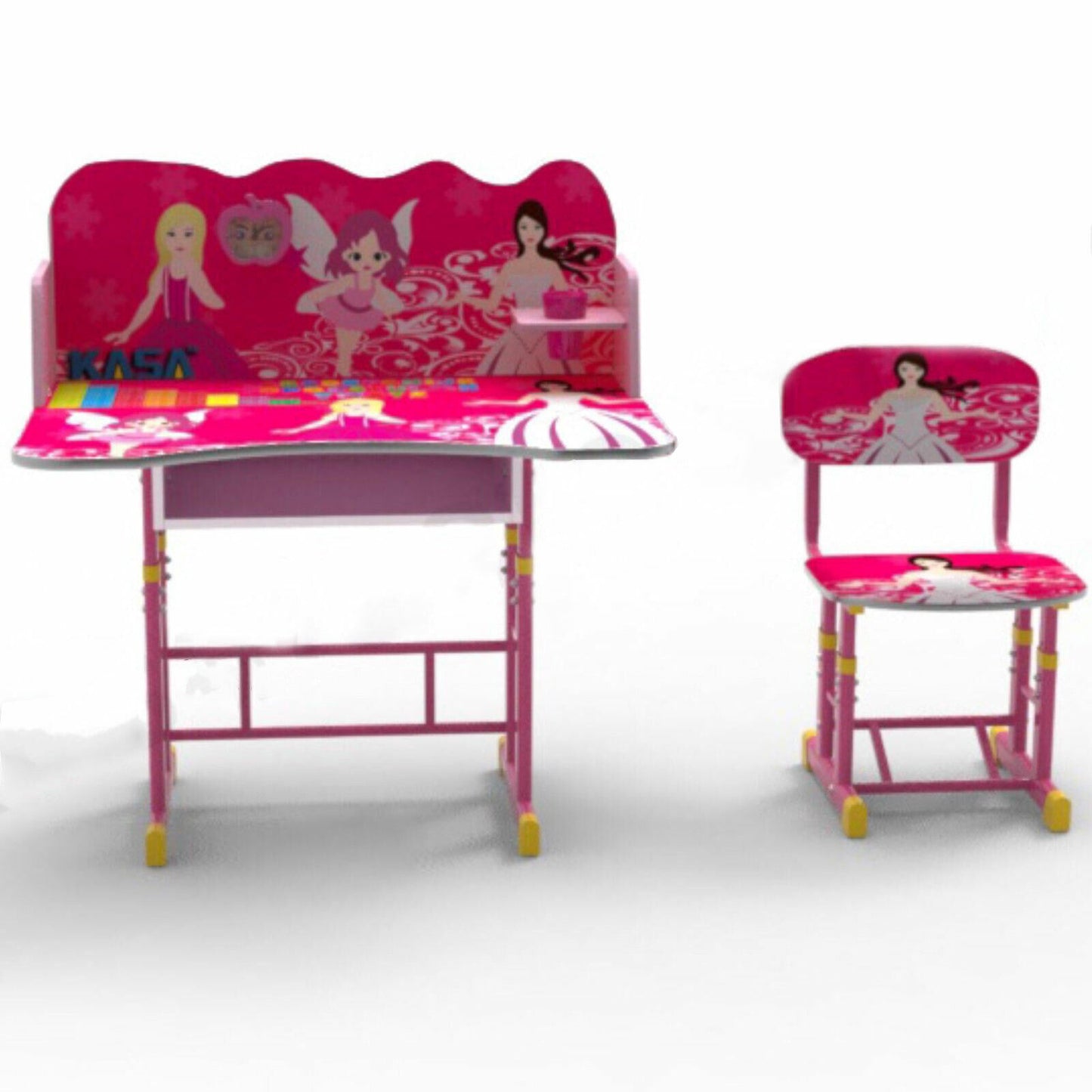 2 PCS Kids Table & Chairs Set Children Activity Play Study Desk Work Learning